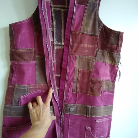 RARE Isabel Marant denim patchwork zip up mini dress - Picture 4 of 11